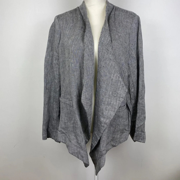 Coldwater Creek Classic Easy Linen Herringbone  Jacket - Picture 1 of 9
